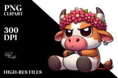 Funny Cow with Flower Crown.png Product Image 2