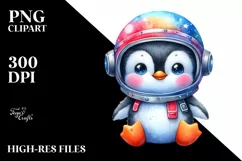 Colorful Astronaut Helmet Penguin | Clipart Product Image 3