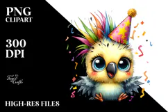 Energetic Baby Parrot with Big Eyes PNG Product Image 2