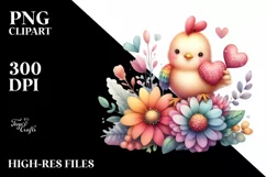 Colorful Pastel Chicken Holding Heart Product Image 2