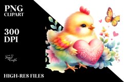 Pastel Chicken Sitting on Flower PNG Product Image 2