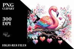 Adorned Flamingo Watercolour Painting Product Image 2