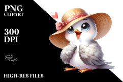 Funny Dove with Sun Hat Clipart Product Image 3