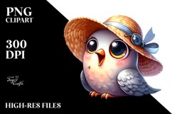 Funny Dove with Sun Hat Clipart Product Image 3