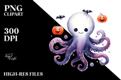 Simple Halloween Octopus PNG Product Image 2