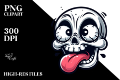 Goofy Cartoon Skull Vector Art Product Image 2