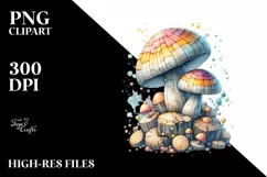 Pastel Wooden Small Stained Mushroom PNG Product Image 3