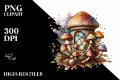 Glossy Stained Mushroom, Transparent PNG Product Image 1