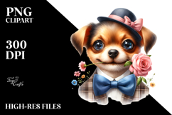 Funny Dog with Bow and Tie PNG Product Image 2