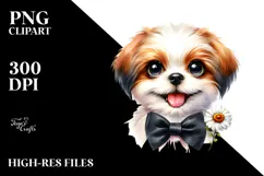 Funny Dog with Bow and Tie, Transparent PNG Product Image 2