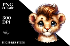 Cute Baby Lion with Cool Haircut, Transparent PNG Product Image 2
