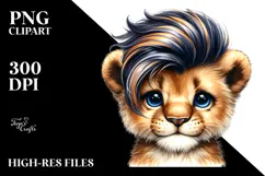Energetic Baby Lion PNG Product Image 2