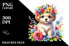 Cute Puppy with Flower Crown, 20 oz Tumbler Product Image 2