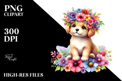 Cute Flower Crown Puppy, 20 oz Tumbler Product Image 2