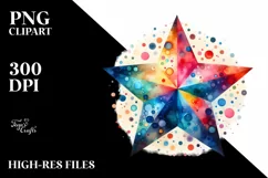 Colorful Watercolor Star | Watercolor Splash Product Image 3
