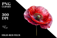 Poppy Watercolor Splash PNG Product Image 2