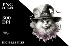 Gothic Witch with Cat PNG Product Image 1