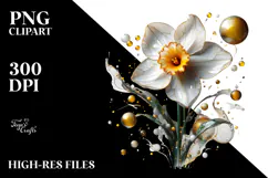 Glossy Narcissus with Golden Insertions PNG Product Image 2