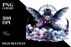 Gothic Fairy on a Cloud PNG Product Image 2