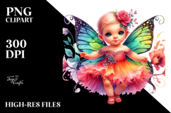 Baby Fairy in Tango Dancer's Dress, Watercolor PNG Product Image 2