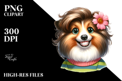 Watercolor Shetland Sheepdog Flower | Clipart Product Image 2