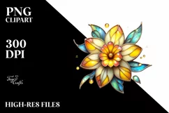 Vibrant Pastel Wooden Stained Daffodil Material PNG Product Image 3