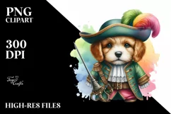 Puppy Musketeer Suit Watercolor Product Image 3