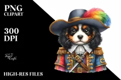 Wearing Musketeer Suit Puppy Clipart Product Image 1