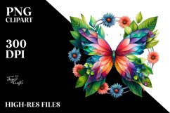Abstract Vibrant Butterfly PNG Product Image 3