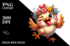 Playful Flower Crowned Chicken Product Image 2