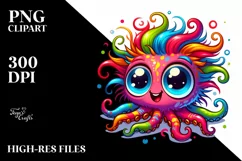 cute Crazy Cartoon Octopus with Big Eyes | Sublimation | Product Image 3