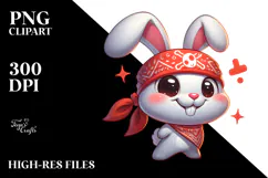 Ridiculously Cute Bunny with Bandana, Animated PNG Product Image 2