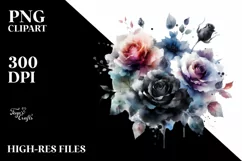Washed Watercolor Colorful Flower PNG Product Image 3