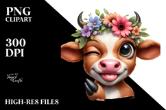 Adorable Baby Calf with Bandana, Playful PNG Product Image 2