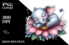 Whimsical Baby Elephant PNG Product Image 2