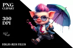 Cute Baby Pig Running PNG Product Image 3