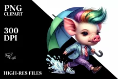 Cute Baby Pig Running PNG Product Image 3