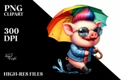 Baby Pig Running with Contempt PNG Product Image 1