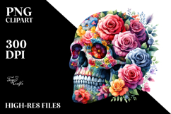 Flower Skull Painting Sublimation PNG Product Image 2