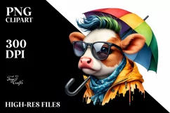 Cute Baby Cow Playing PNG Product Image 3