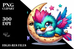 Cute Colorful Hummingbird PNG Product Image 3