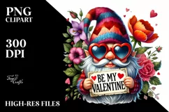 Detailed Valentines Gnome with Heart-Shaped Sunglasses PNG Product Image 2