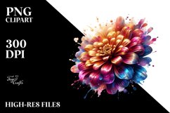 Abstract Watercolor Zinnia Product Image 1