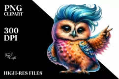 Cute Baby Owl Posing like a Model PNG Product Image 3
