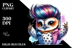 Cute Baby Owl Posing like a Model PNG Product Image 1
