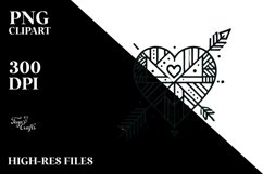 Tattoo Style Stained Heart PNG Product Image 2