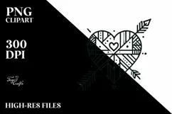 Tattoo Style Stained Heart PNG Product Image 2
