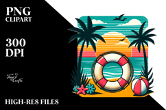 Retro Tropical Beach Buoy, PNG Product Image 2