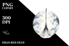 Washed Watercolor Broomstick, PNG Product Image 2