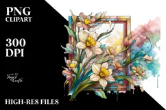 Wooden Stained Narcissus PNG Product Image 2